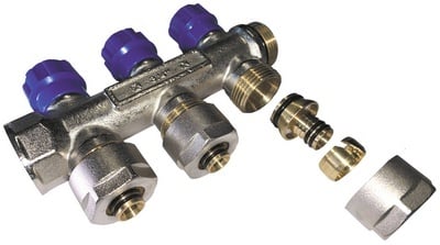 VERDELER 3/4" - 2 x 16/2 MM BLAUW COMPACT