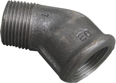 ZWARTE FITTING KNIE 45° NR 121 1 1/2"MF