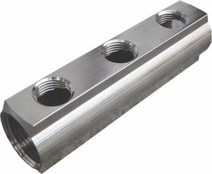 VERDELER MESSING VERNIKKELD 4/4" - 10 GATEN 1/2