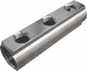 VERDELER MESSING VERNIKKELD 4/4" - 4 GATEN 1/2