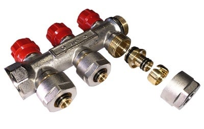 VERDELER 3/4" - 2 x 16/2 MM ROOD COMPACT