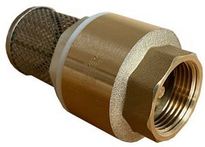 1/2" VOETKLEP MESSING,  RVS ZUIGKORF