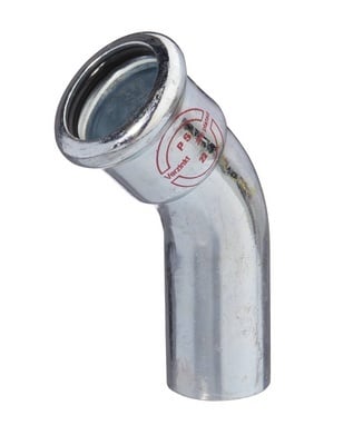 M-PRESS STAAL VERZINKT BOCHT 45° MF  76,1 x 76,1