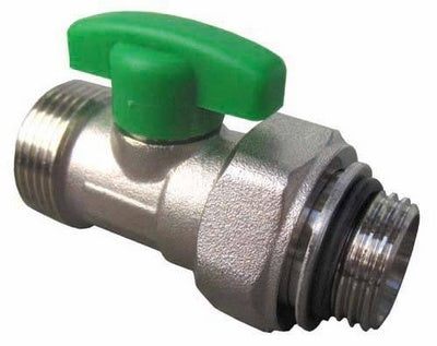 MINI BOLKRAAN MET KOP 1/2"M  X 3/4" EURO-CON GROEN