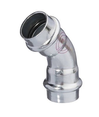 V-PRESS ST. VERZINKT BOCHT 45° FF 28 x 28  