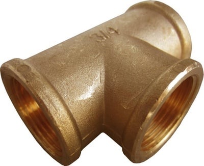 MESSING DRAADFITTING (ZWAAR) T-STUK 1/2"FFF